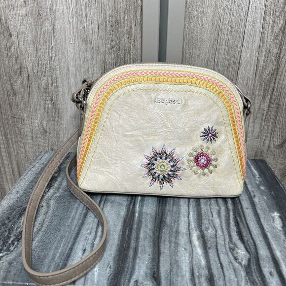 Desigual Crossbody Shoulder Bag Embroidered Mandalas Small - Picture 2 of 14